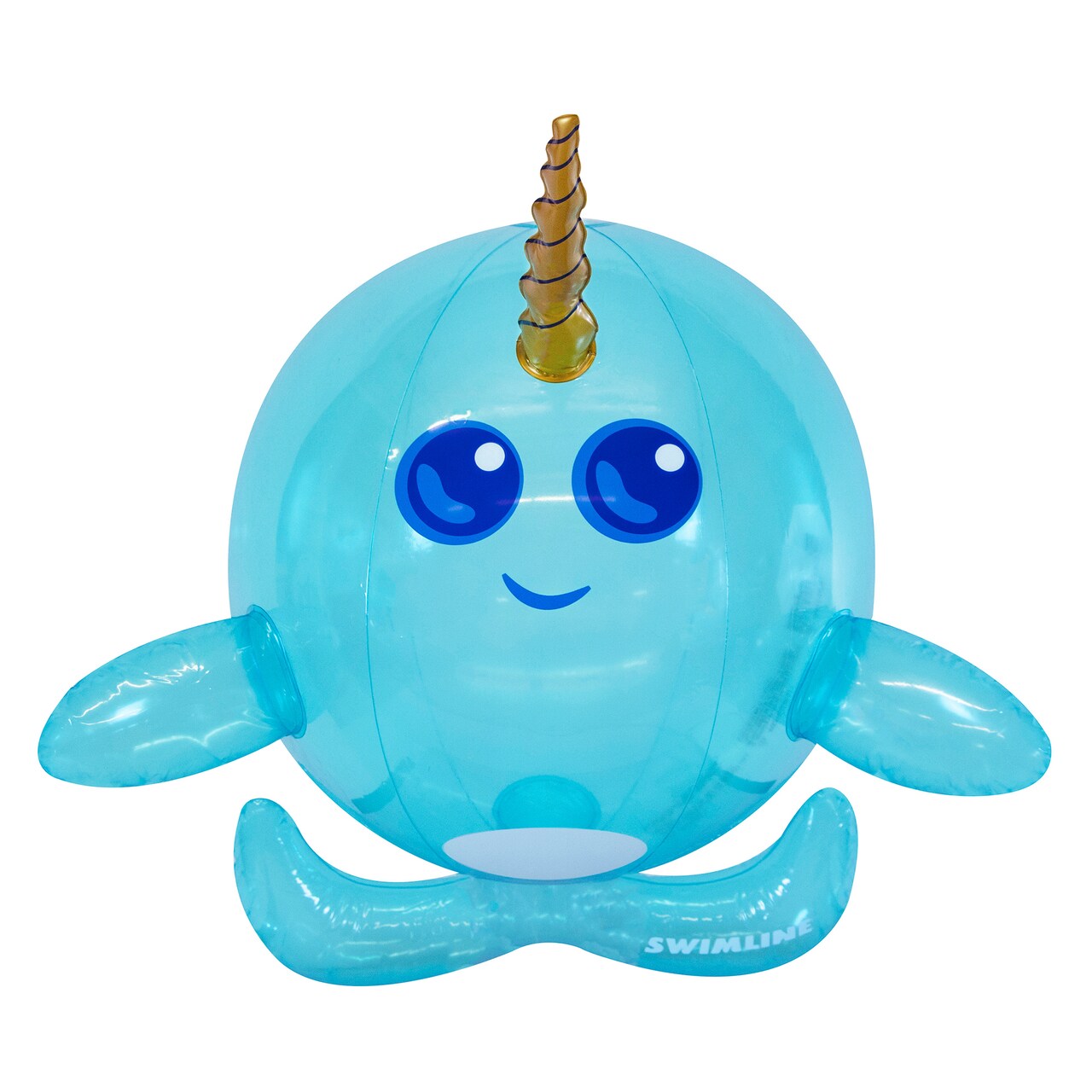 Swim Central 29" Inflatable Blue Narwhal Beach Ball with Tusk